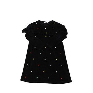 Sonia Rykiel Childrens Girls Jeweled Sweater Dress Black Cotton Size 12
